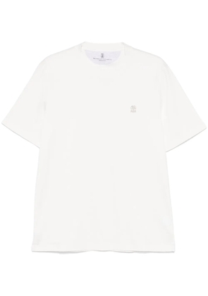 Brunello Cucinelli logo-embroidered T-shirt - White
