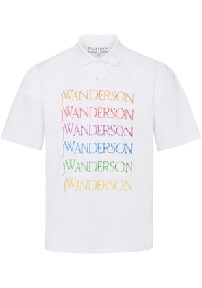 JW Anderson logo-print cotton polo shirt - White