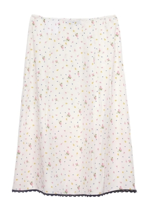 Prada floral-print skirt - White