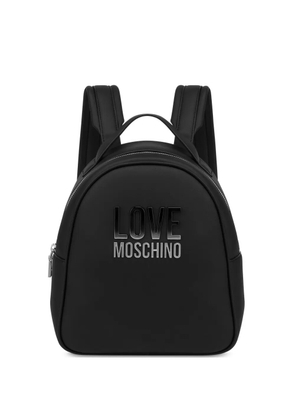 Love Moschino logo-appliqué backpack - Black