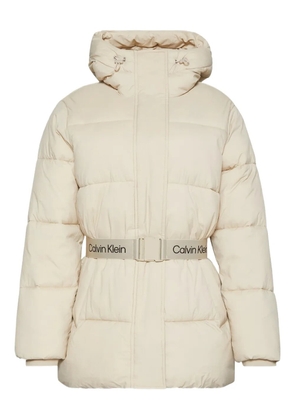 Calvin Klein hooded belted jacket - Neutrals