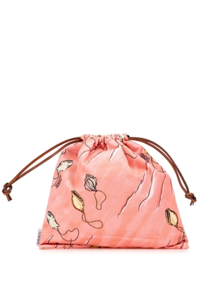 Loewe Pre-Owned 2010-2025 Paulas Ibiza Canvas Seashell Print Drawstring pouch - Pink