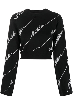ROTATE BIRGER CHRISTENSEN logo-embellished cropped jumper - Black