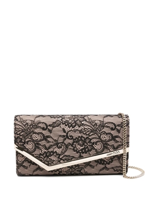 Jimmy Choo Emmie lace chain clutch bag - Black