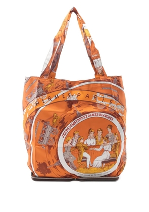 Hermès Pre-Owned 2007 Jeu Des Omnibus et Dames Blanches printed tote bag - Orange