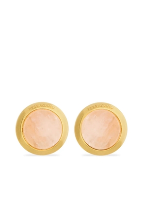 Ferragamo semi-precious stone button stud earrings - Pink