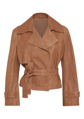 Brunello Cucinelli leather jacket - Brown