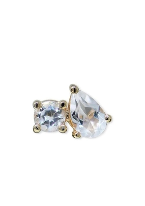 Anzie 14K yellow gold topaz Jumelle Clear Stud earring