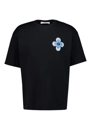 COMMAS floral-embroidered T-shirt - Black