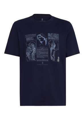 Brunello Cucinelli crew-neck graphic-print T-shirt - Blue