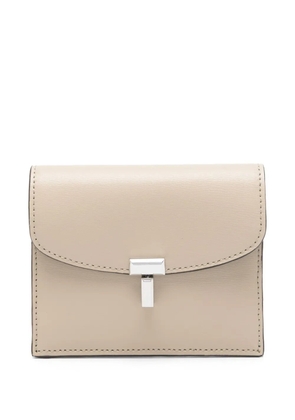 TOTEME T-lock leather card holder - Neutrals