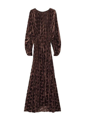 Lanvin chevron-pattern maxi dress - Brown