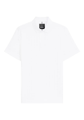 BOSS textured-knit polo shirt - White