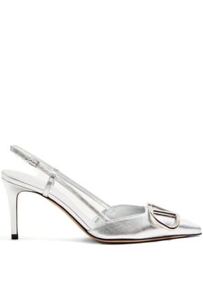 Valentino Garavani 80mm VLogo slingback pumps - Silver