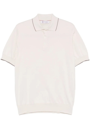 Brunello Cucinelli contrasting-trim polo shirt - Neutrals