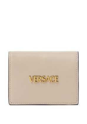 Versace logo leather wallet - Neutrals