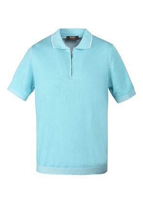 Moorer cotton polo shirt - Blue