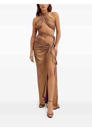 Bronx and Banco Cleopatra criss-cross ring-detailed maxi dress - Brown