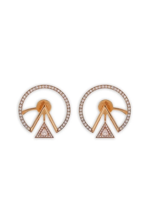 Alessa Jewelry 18K rose gold Duality diamond earrings - Pink