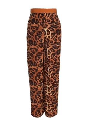 MYSTIQUE leopard-print slit trousers - Brown