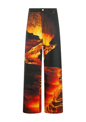 Roberto Cavalli lava-print jeans - Black