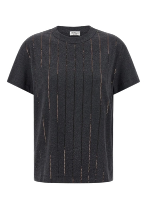 Brunello Cucinelli sequin-embellishment T-shirt - Grey