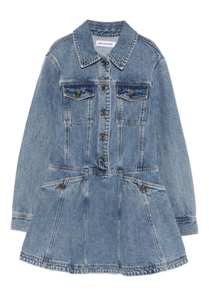 Self-Portrait Buttoned Pocket Dress - Blue