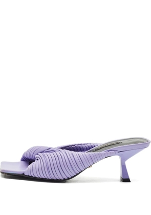 Versace Pre-Owned 60mm pleated leather slides - Purple