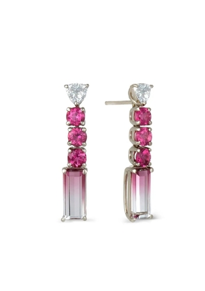 FISZMAN JEWEL 18k white gold bicolor rubellite drop earrings - Silver