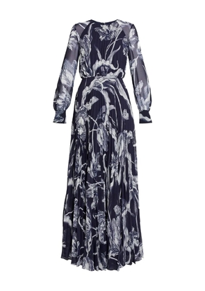 ERDEM floral-print long-sleeve maxi dress - Blue