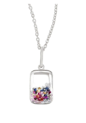Moritz Glik 18K white gold Ten Fourteen Petite Confetti multi-stone necklace - Silver