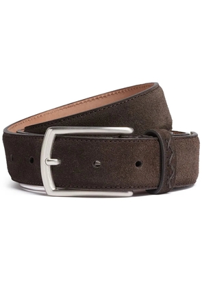Zegna tonal-stitch detail belt - Brown