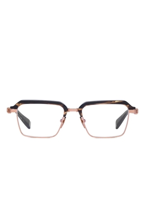 Balmain Eyewear browline-frame glasses - Brown