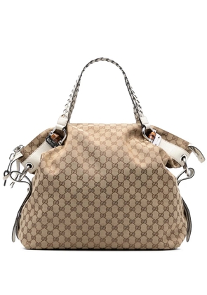 Gucci Pre-Owned 2016-2025 Large GG Canvas Bamboo Bar tote bag - Brown