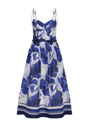 Rebecca Vallance Paros floral-print midi dress - Blue