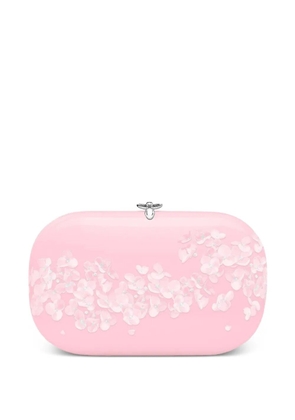 Jeffrey Levinson Elina Plus floral-embellished oval clutch - Pink