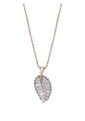 Anita Ko 18K rose gold Palm Leaf diamond necklace - Pink