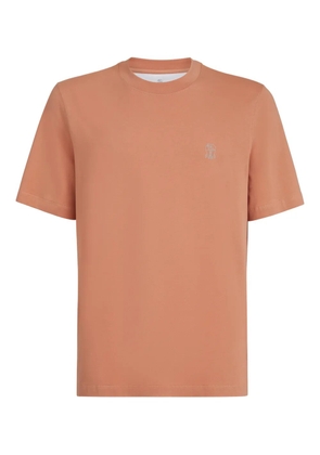 Brunello Cucinelli logo-detail crew-neck T-shirt - Orange