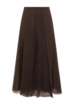 Brunello Cucinelli silk midi skirt - Brown