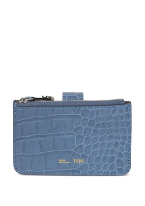Toga crocodile-embossed zip-pocket wallet - Blue