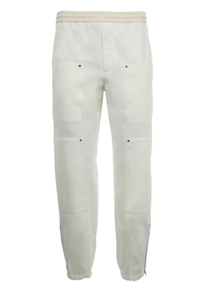 Moncler logo-embroidered trousers - White