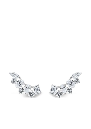Azzaro white gold diamond ear crawlers - Silver