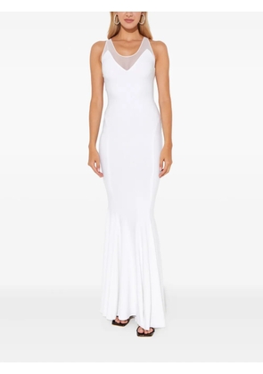 Norma Kamali mesh-detail maxi dress - White