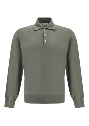 Brunello Cucinelli long-sleeve knitted polo shirt - Green
