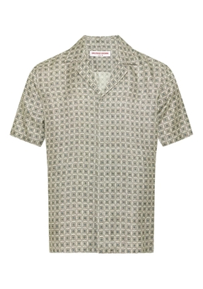 Orlebar Brown Maitan geometric-pattern silk shirt - White
