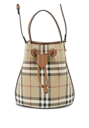 Burberry Pre-Owned 2023-2025 House Check Coated Canvas Bucket Bag satchel - Brown