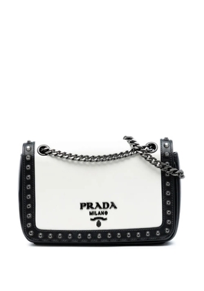Prada Pre-Owned 2000-2025 Small Studded Glace Calf Chain Flap shoulder bag - White