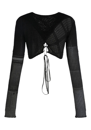 Roberta Einer long-sleeve lace-up top - Black