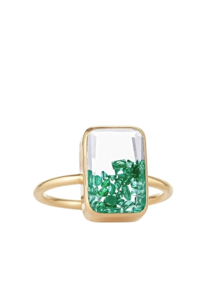 Moritz Glik 18K yellow gold emerald and sapphire ring