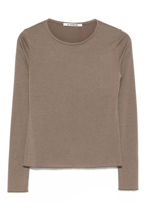 ULI SCHNEIDER raw-edge longsleeve top - Green